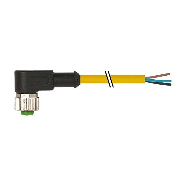 Murrelektronik M12 FEMALE 90 Degree LED, PUR 4X0.34 black UL/CSA, drag ch 2m 7000-12321-0130500 - main